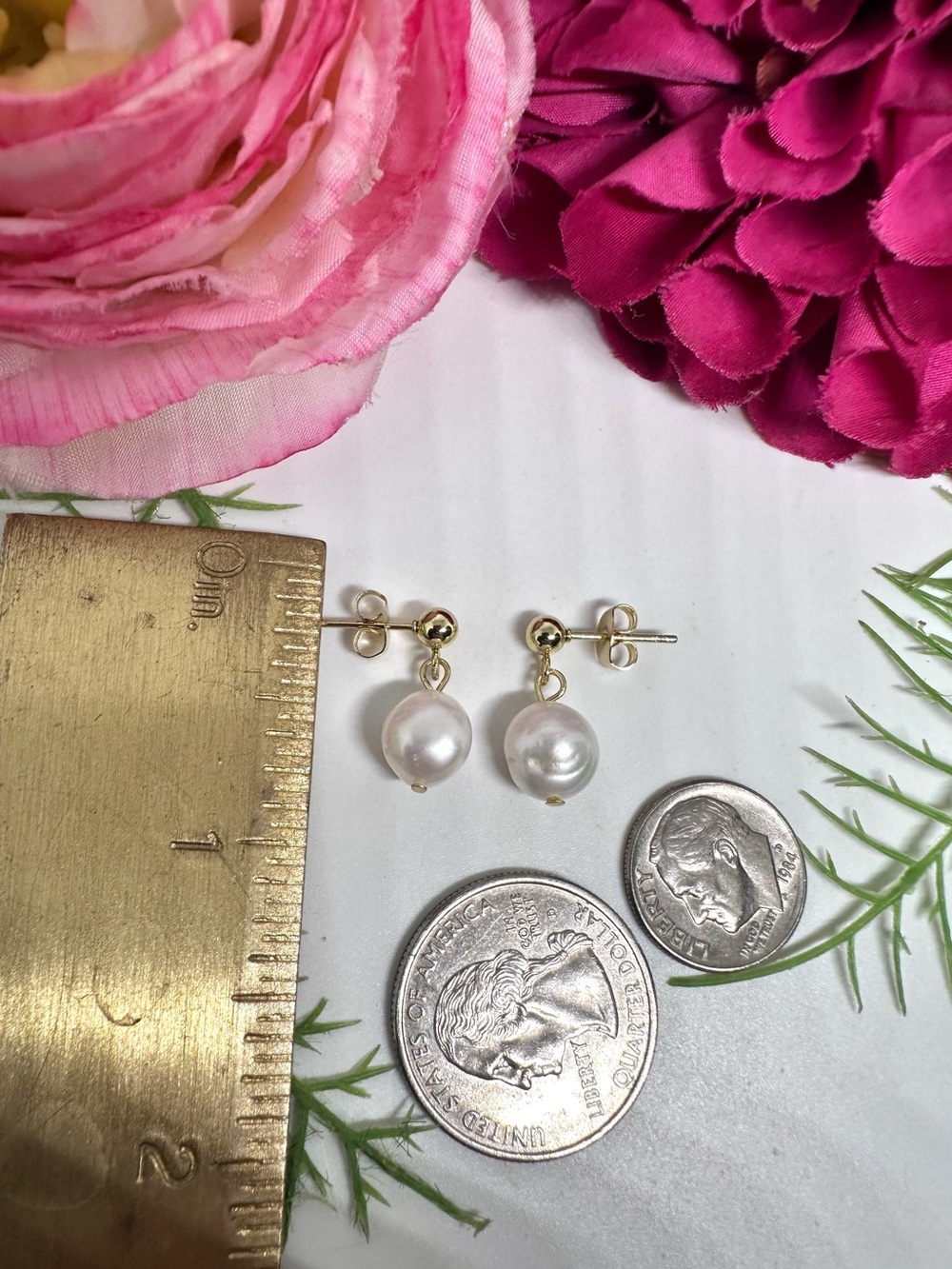 NEW⚜️Freshwater Pearl Single Drop Earrings - Picture 4 of 4